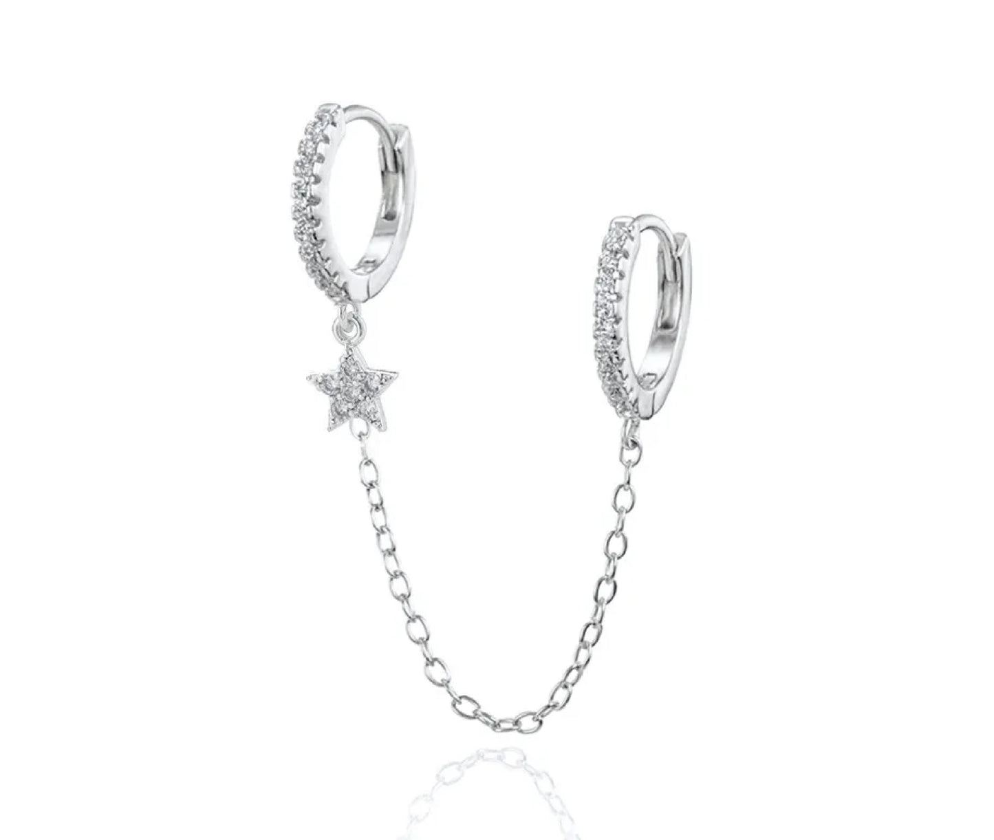 Stellar Silver Chain Earrings