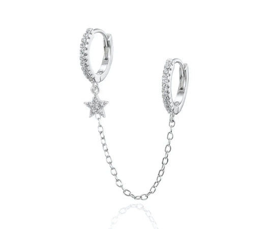 Stellar Silver Chain Earrings